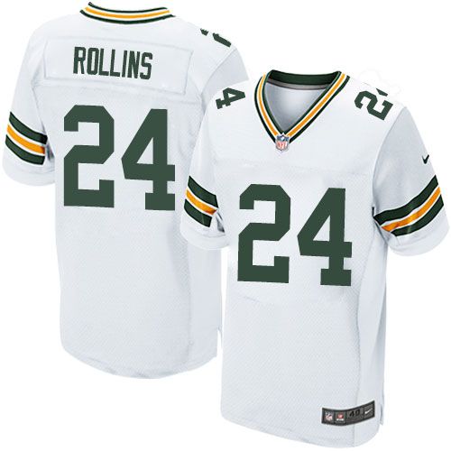 Nike Packers #24 Quinten Rollins White Men's Stitched NFL Elite Jersey - Click Image to Close